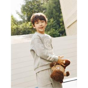 빈폴키즈 [13% 할인] 곰돌이 자수 긴소매 & 긴바지 2PCS 상하 세트 그레이 (BI5X41U043)