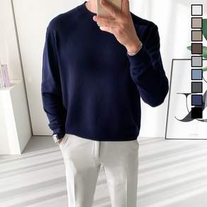 놈시크 M-4XL 남자 니트 부드러운 캐시미어 라운드 스판 스웨터 빅사이즈