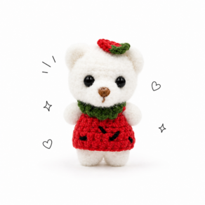 [DIY 패키지]코바늘 뜨개 수박 곰돌이 인형 4ea 만들기 키트 Pick Your