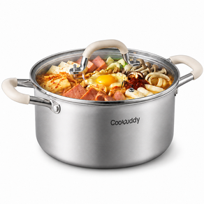 CookBuddy 이유식 냄비 304 통3중 스텐 무연마제 인덕션 냄비