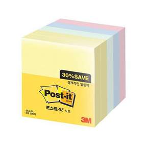 3M 포스트잇 알뜰팩654-5A(76X76mm)대용량오피스팩 접착메모지