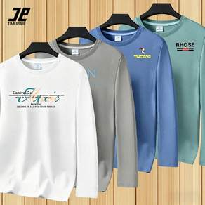 Timepure 1+1+1+1 봄 가을 캐주얼 남성 긴팔티 4장세트 루즈핏 라운드넥 코디 이너 캐주얼 트렌드 이너티 간절기