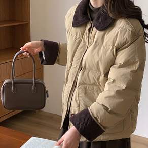 [ELLESIAN] 데일리 소프트 배색 겨울 패딩