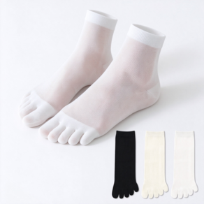 지이론 여성 실크 무봉제 발가락 양말 3켤레