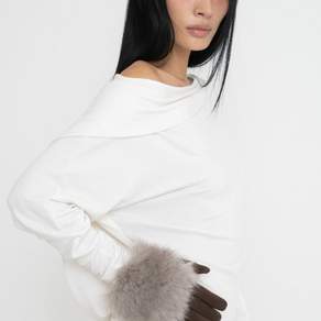 2000아카이브스 여성 장갑 FUR SUEDE GLOVES (BROWN) 2A24HWAC01BROS