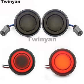Harley Davidson Touring Dyna Softail Sportster 용 2Pcs 2 오토바이 LED 방향 지시등 전면 후방 브레이크 테일 라이트