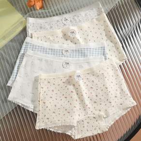 Eyimtech 귀여운 여성 사각 팬티 순면 고탄력 통기성이 좋다 5p