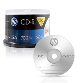 HP CD-R 52X 700MB 50p + 케익 트레이