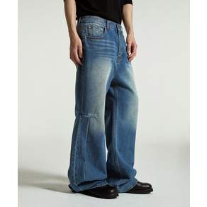 헤더 헬렌 컷 팀버 데님 팬츠 미디엄 블루