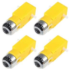 호환 4pcs TT 모터 듀얼 DC 3-6V 기어 박스 200RPM 비율 148 아두이노 DIY 스마트 자동차 로봇용 2.54mm 와