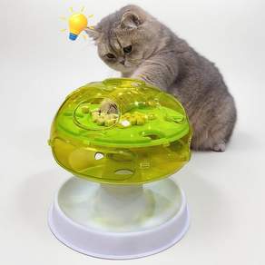 All For Paws 고양이 버섯 푸드 트리 슬로우 장난감 분리불안 간식사료 급식기