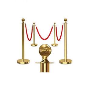 파티 용품을 위한 3PCS 5피트 레드벨벳 로프 로프 스탠션 세트 관중 통제 장벽 및 벨벳 레드카펫 폴이 있는 4PCS 골드 게시물