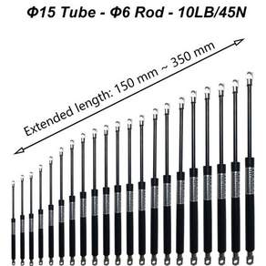 1PC 45N10LB 150-350mm 범용 가스 스트럿츠 도구 상자 리프트 지원 보관 침대 쿠션 찬장 야외 벤치