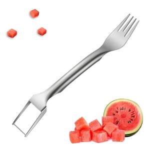 GoHere 수박 커터 2-in-1 스테인리스 과일 슬라이서 주방 가젯 도구 (1PCS)