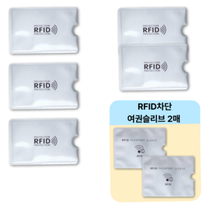 햇리 해킹방지 RFID 전자파 차단 카드케이스 여권케이스 안티스키밍 카드슬리브 여권슬리브 7종 세트