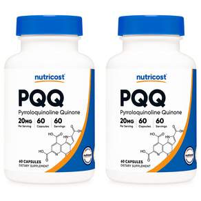 Nutricost PQQ Pyrroloquinoline Quinone 뉴트리코스트 피롤로퀴놀린 퀴논 20mg 60정 2팩