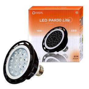 나스필 PAR30 집중형 LED 전구 15W E26 카페등 매장등 레일등 인테리어 조명 교체용