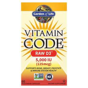 가든오브라이프 비타민D3 5000IU Garden of Life Vitamin Code Raw D3 5000IU 60정