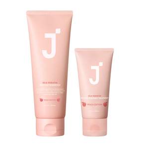 제이숲 단백질 샴푸 피치 에디션 100ml + 헤어팩 트리트먼트 피치 에디션 50ml 여행용 헤어 세트