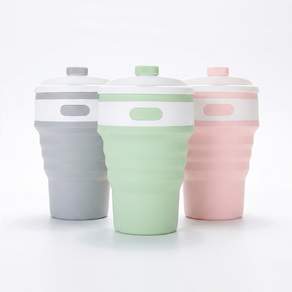 쏙접이 휴대용 접이식 실리콘 텀블러 350ml 커피숍 포켓 여행용 캠핑 단품