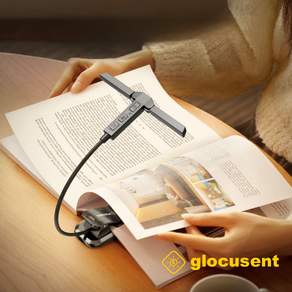 휴대용 독서등 북라이트 집게 무선 침대 독서 조명 스탠드 glocusent A23, 블랙 (black)