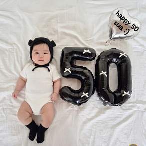 50일셀프촬영 자유레터링스티커 완성리본세트 50일촬영 사진