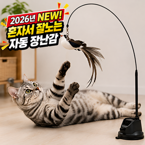 혼자서 움직이는 고양이 자동 장난감 새 낚시대
