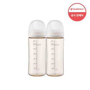 더블하트 모유실감 3세대 PPSU 제뉴인화이트 330ml 트윈팩(젖꼭지미포함)