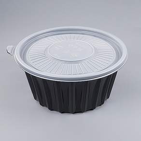 195파이(대)성형 탕용기 냉면용기 검정 세트(뚜껑+몸통)