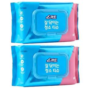 스카트 잘닦이는 살균 소독 티슈 60p