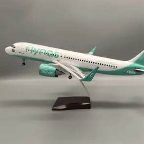 비행기 장난감 규모 47cm 항공기 Flynas 에어 버스 비행기 사우디 Nas A320neo 모델 다이 캐스트 수지 항공기 W Led 디스플레이 컬렉션