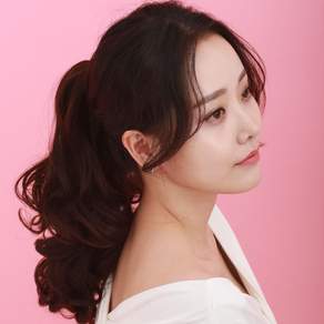 테일 미디엄 웨이브 집게핀 가발 kou8416TH