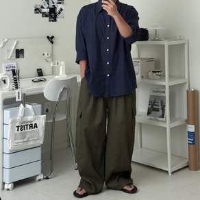 르위 데일리 와이드 카고 스트링 트레이닝팬츠 조거바지 빅사이즈