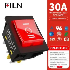 헤비 듀티 4 핀 DPST IP67 밀폐 방수 T85 자동 보트 해양 토글 로커 스위치 LED 포함 30A 250V 12V 220V 30