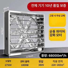 산업용 환풍기 창문 스테인레스 고압 비닐하우스 식당
