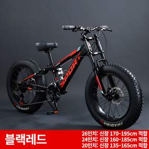 테라로드 오프로드 자전거 MTB 4인치 초광폭 타이어 산악 미끄럼방지 팻바이크 변속