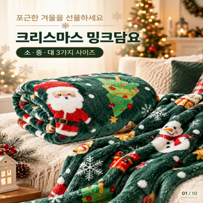 크리스마스 산타 밍크담요(소)