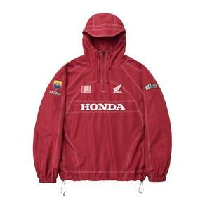 PHYPS MOTORCYCLE 핍스 모터사이클 Ripstop Hooded Soccer Anorak Red