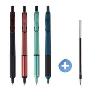 유니 제트스트림 메탈 단색 엣지 볼펜 0.38mm + 리필심 0.38mm 블랙 203