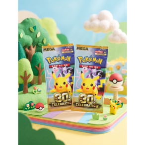 포켓몬카드 TCG [국내발송] [미개봉] MEGA 확장팩 30주년 셀레브레이션 CELEBRATION 5팩 M6A 골드 어린이 선물 세트
