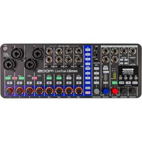 Zoom LiveTrack L6max 디지털 믹서 및 레코더 12채널 32비트 플로트 배터리 구동 4콤보 + 8스테레오 입력 미디 이펙트 사운드 패드 3밴드 EQ AI 노이즈