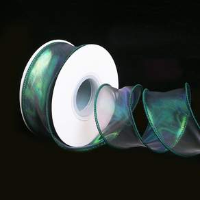 올리브파티 오로라 홀로그램 오간디 리본 40mm 9M리본