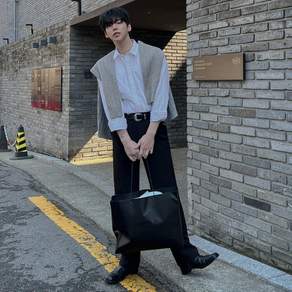ANYOU 남성 슬림핏 무지 구김방지 긴팔 비즈니스 캐주얼 셔츠
