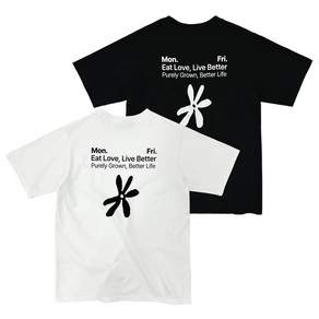 가든즈 남녀 공용 순면 플라워 오버핏 반팔 티셔츠 2colors