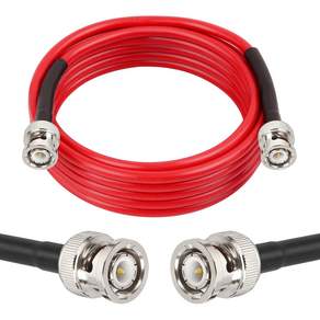 MOOKEERF 10FT RG58 50옴 BNC 남성 대 동축 케이블 - 안테나 RF 라디오 모뎀 오실로스코프 스펙트럼 등을 위한 어댑터 커넥터가 있는 저손실 확장 (빨간색)