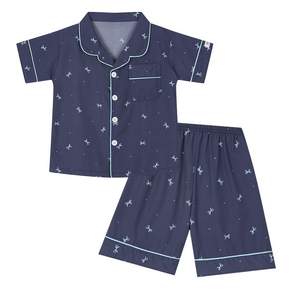 도씨 아동용 실크핏 반팔 카라 잠옷 상하의 세트
