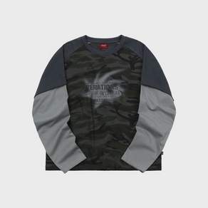 에스이에스티 Camo Raglan Layered Sleeve charcoal