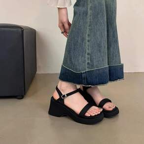 올해브 여성 데일리 발편한 통굽 샌들 여름 키높이 슈즈