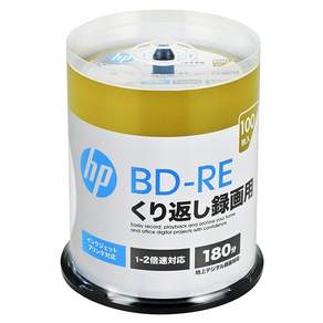 BD-RE 25GB VBE130NP100SH1 휴렛 팩커드(HP) 반복 녹화용 블루레이 디스크 100장