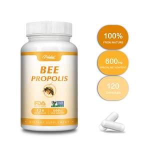 벌화분 캡슐 100% 순수 꿀화분 로열젤리 프로폴리스 함유 3520mg 에너지 보충제.